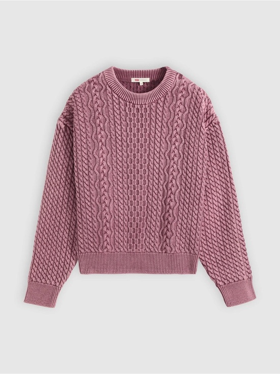 Levi's Sweaters - Levi’s Pink Cable Knit Crewneck Sweater — NWT, XS